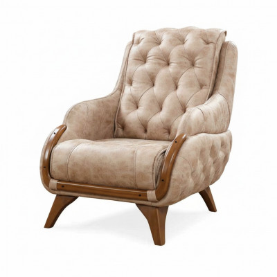 Fauteuil zitplaats klassiek design woonkamer gestoffeerde eenzitter leren stijl