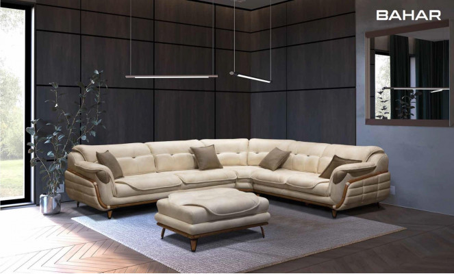 Hoekbank L-vorm textiel luxe bank woonlandschap gestoffeerde bank bankstellen