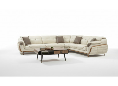 Hoekbank L-vorm textiel luxe bank woonlandschap gestoffeerde bank bankstellen