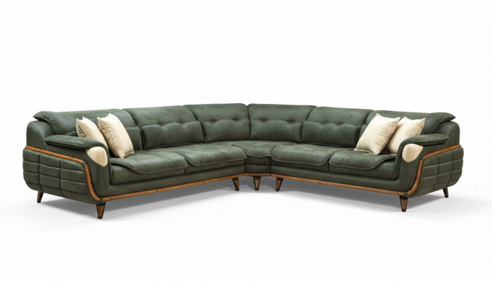 Ontwerp hoekbank L-vorm Bankstoffering Luxe woonkamer Zachte stijl