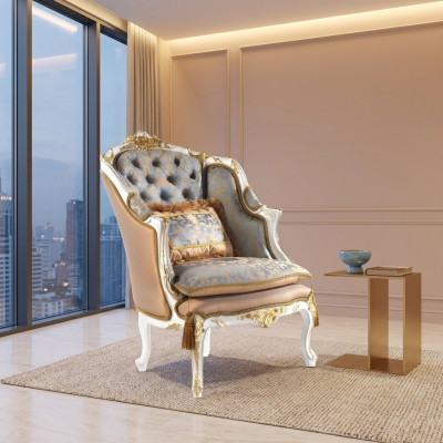 Zetel Bibliotheek Leesstoel Oorfauteuil Bank Bekleding Italiaanse meubels Luxe