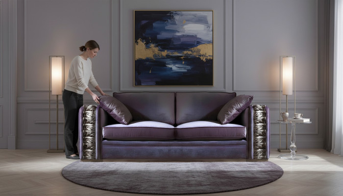 Sofa 3 zits Design Bankstellen Bekleding Banken Textiel Relax Klassieke Meubels Bank