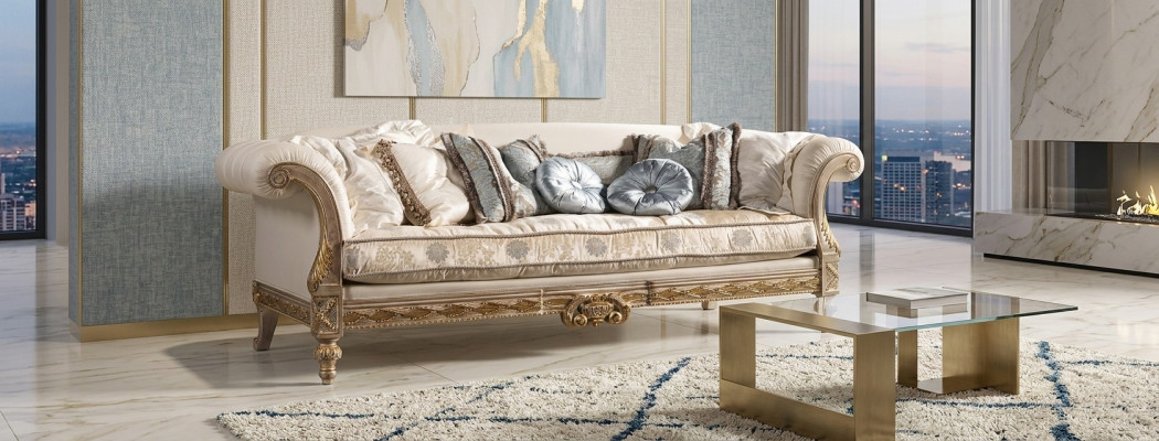 Chesterfield Klassieke driezitsbank Woonlandschap Stoffen bank 3-zitsbank