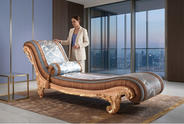 Ligstoel Art Deco bruin comfort luxe ligstoelen ontspannen chaise longue Italiaanse meubelen