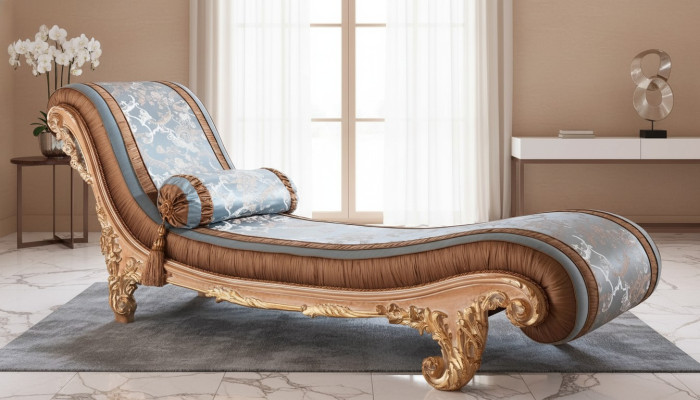 Ligstoel Art Deco bruin comfort luxe ligstoelen ontspannen chaise longue Italiaanse meubelen