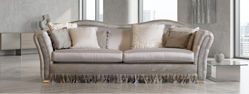 Chesterfield Klassieke driezitsbank Woonlandschap Stoffen bank 3 zitplaatsen Nieuw