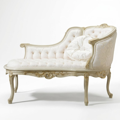 Lounge Chesterfield Sofa Ligstoel Bekleding Ligstoelen Chaise longues Club Wit Barok Nieuw