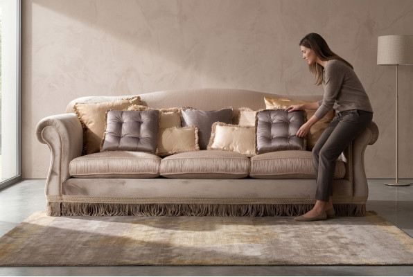 Sofa Driepersoonsbank 3-Zitsbank Designerbank modern design Bruin