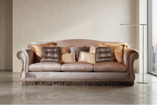 Sofa Driepersoonsbank 3-Zitsbank Designerbank modern design Bruin