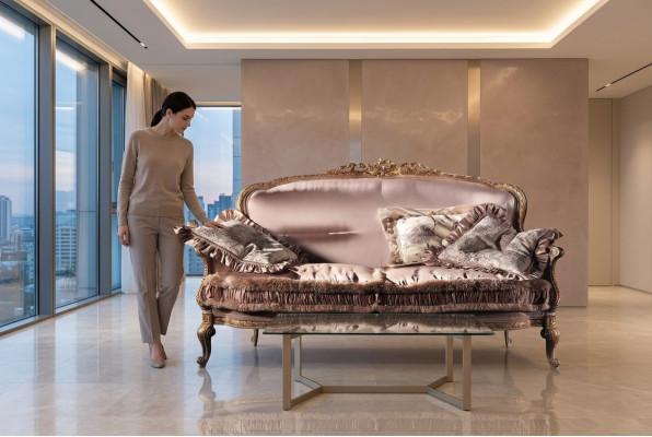 Ontwerp gestoffeerde stoffen banken bankstellen luxe bank 2-zits meubels bank inrichting.