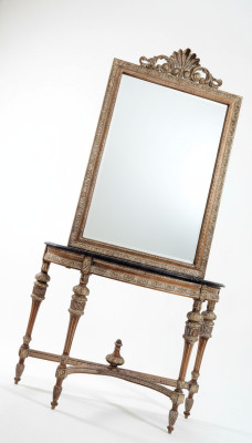 Meubelstijl barok console tafel spiegel hout Italiaanse tafels consoles 2-delig.