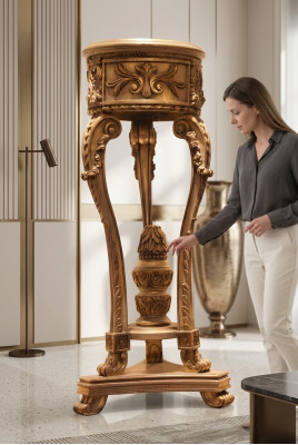 Ontwerp Kolom Antieke Decoratieve Kolom Bloemkolom Standaard Podium Barok