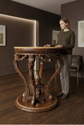 Eettafel Antiek stijl Massief houten meubels Italiaanse eettafels Tafel Houten tafels