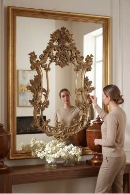 Luxe spiegel barok rococo wandspiegel Italiaanse meubels spiegelein