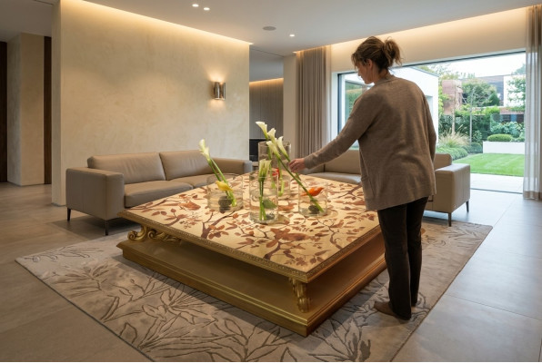 Salontafel Tafel Bijzettafel Woonkamertafel Hout Royal Bijzettafel Barok klassiek