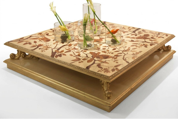 Salontafel Tafel Bijzettafel Woonkamertafel Hout Royal Bijzettafel Barok klassiek