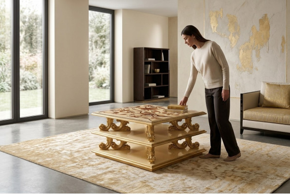 Salontafel Tafel Bijzettafel Eettafel Hout Koninklijk Bijzettafel Barok Nieuw