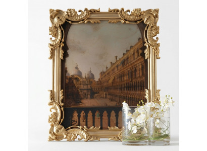 Spiegel met gesneden lijst in goud Barok Rococo Italiaanse wandspiegel Nieuw