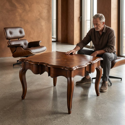 Barok rococo bijzettafel salontafel tafel massief hout meubels tafels Italië Nieuw