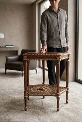 Salontafel Bijzettafel Barok Rococo Tafel Massief Hout Meubels Tafels Italië Nieuw