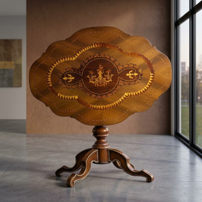 Eettafel Ronde Tafel Opklapbaar Massief Hout Tafels Italiaanse Meubels Eetkamer Nieuw
