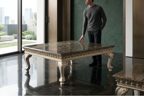 Salontafel Tafel Houten tafel Vintage Bijzettafel Echt hout Italiaanse meubels Nieuw