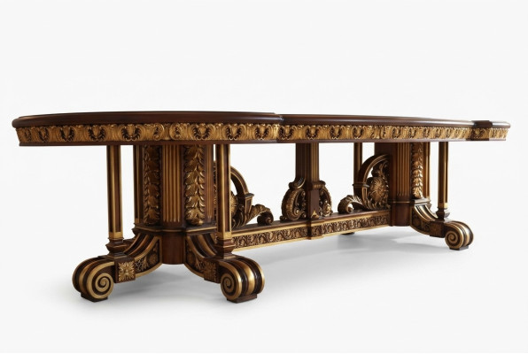 Eettafel Eetkamerblad Gouden Woonkamer Houten Klassieke Tafel Italië Meubels