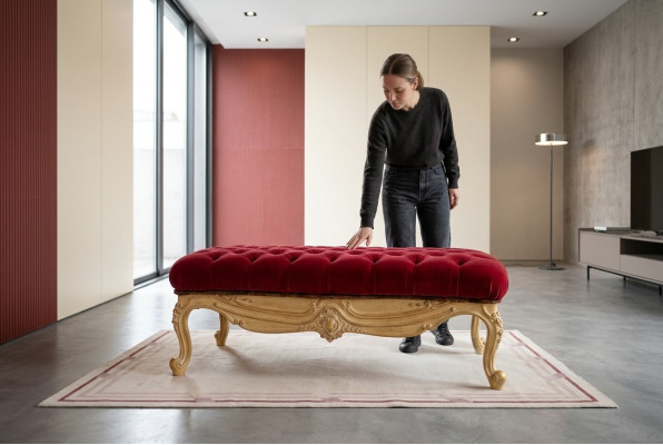 Clubfauteuil Woonkamer Meubelstoel Voetenbank Gestoffeerd Chesterfield Klassiek Nieuw