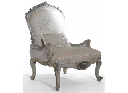 Luxe fauteuil gestoffeerde troon barok rococo echt hout Italiaanse meubels éénzits