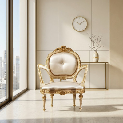 Eetkamerstoel Fauteuil Bekleding Meubel Klassieke Italiaanse Inrichting Troon Nieuw