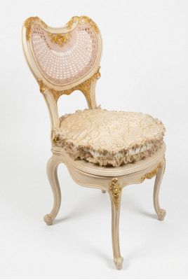 Eetkamerstoel 1-zits fauteuil hout luxe klasse barok rococo meubels design nieuw