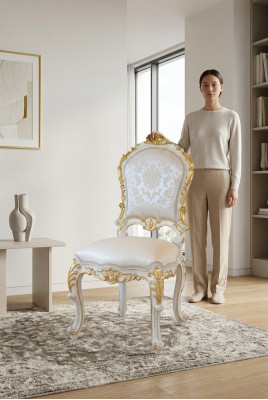 Ontwerp woonkamerstoel Eetkamerstoelen Textiel Stof Bekleed Fauteuil Barok