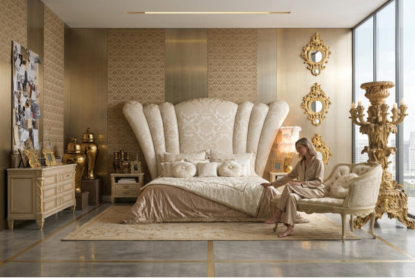 Chesterfield Groot Bed Hoofdeinde Bedstoffering Hotelbed Kleur Wit Klassiek