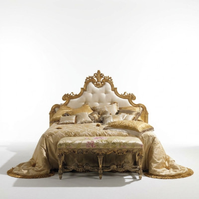 Chesterfield bed luxueuze bedden hout Italiaanse meubels tweepersoonsbed poster nieuw