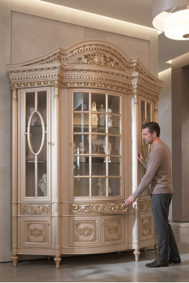 Vitrine glazen kast massief houten dressoir vitrine woonkamer meubelen massief hout