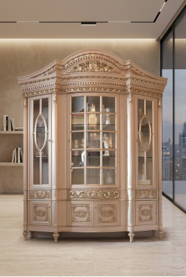 Vitrine glazen kast massief houten dressoir vitrine woonkamer meubelen massief hout