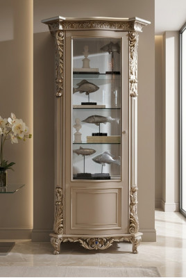 Meubels Massief houten vitrines Glazen kast Dressoir Echt houten vitrine Woonkamer