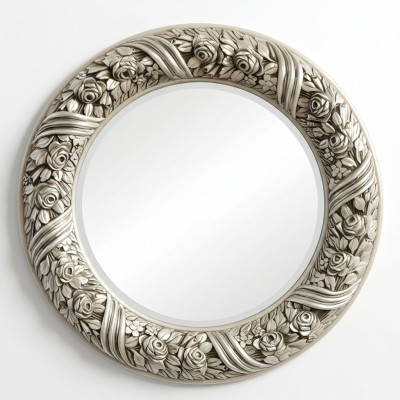 Wandspiegel Spiegel Rund Spieglein Silber Barock Rokoko Möbel Italien Holz Wandspiegel Spiegel Rond Spieglein Zilver Barok Rococo Meubels Italië Hout