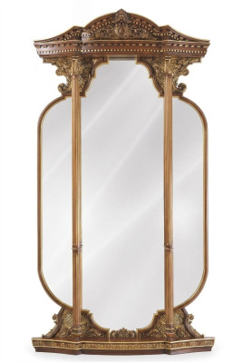 Wandspiegel Spiegel Houtsnijwerk Italiaanse inrichting Meubels 125x224cm Nieuw