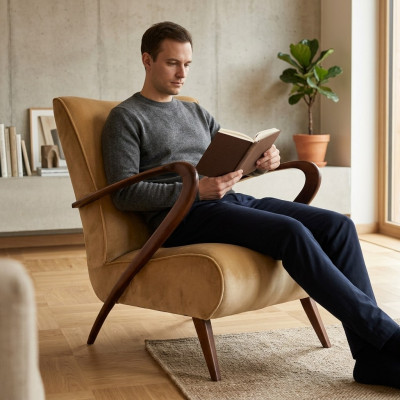 Woonkamerstoel Kantoorruimte Hout Luxe meubels Designer houten stoelen Ontspannend Nieuw