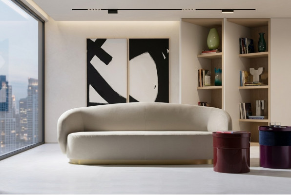 Bankstel met drie zitplaatsen Design Luxe Meubels Hout Wit Designmeubelen uit Italië Klassiekers