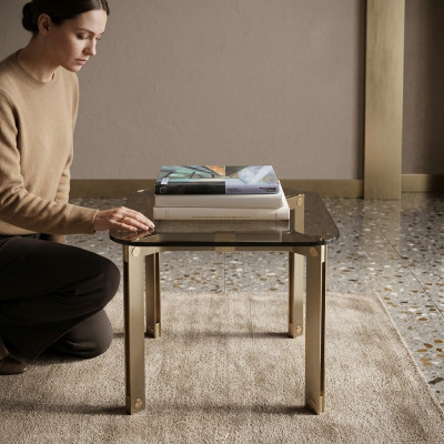 Metaal Glazen Tafel Vintage Bijzettafel Metaal Woonkamer Italiaanse Meubels Nieuw