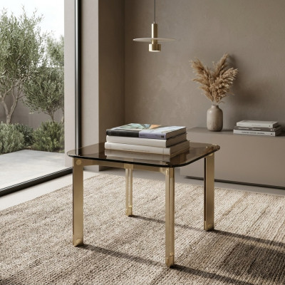 Metaal Glazen Tafel Vintage Bijzettafel Metaal Woonkamer Italiaanse Meubels Nieuw