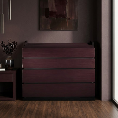Ladekast kleur kastanje houten meubels geschikt voor de slaapkamer kamer.