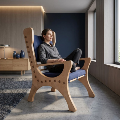 Eetkamerstoel 1-zits fauteuil hout luxe klasse barok rococo design meubels nieuw