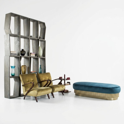 Fauteuil Woonkamer Bank Bank Stoel Bekleding Italiaanse meubels Fluweel Ontwerp