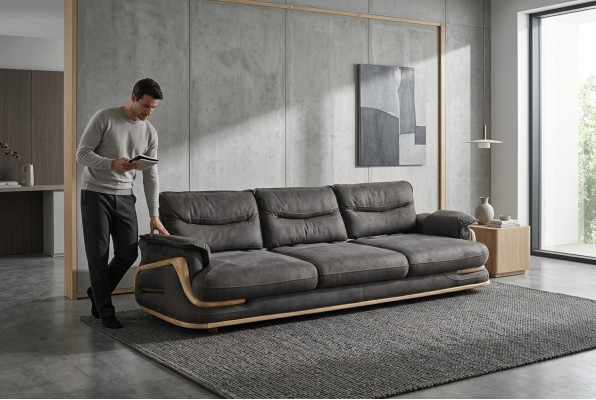 Bank Bank Kussen Driezits Zitten Luxe Meubels Italiaans Ontwerp 3-zits Banken