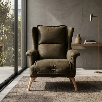 Zachte fauteuil bank fauteuil enkele meubels bank suède look zwart