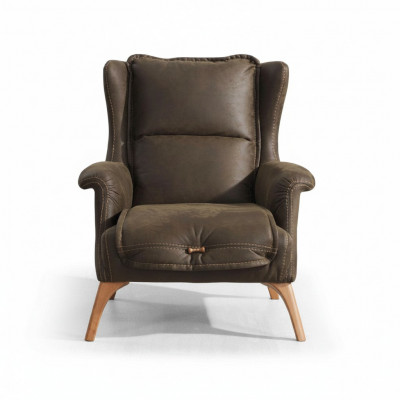 Zachte fauteuil bank fauteuil enkele meubels bank suède look zwart
