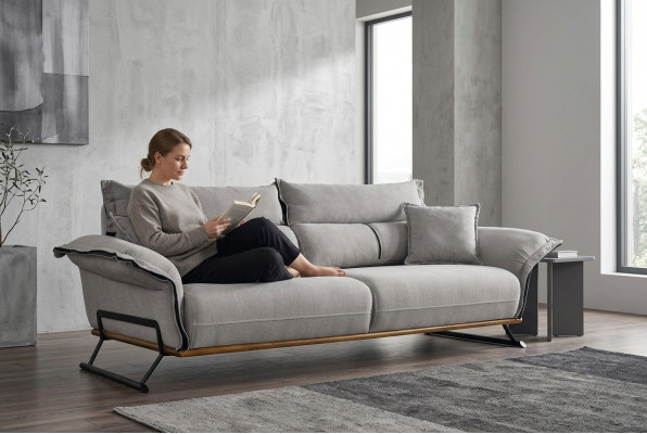 Bankstel 3-zits Moderne Designbank Zitbank Bekleding Eenpersoons Relaxbank Nieuw